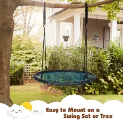 Costway 40'' Spider Web Tree Swing Set W/ Adjustable Hanging Ropes Kids Play Set BlueGreenOrange -Kiddie Kingdom Store GUEST 19ee690d 1005 4e43 851e a993768baa03