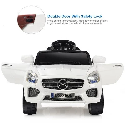 Costway 6V Kids Ride On Car RC Remote Control Battery Powered W/ LED Lights MP3 Red/Black 5 Costway 6V Kids Ride On Car RC Remote Control Battery Powered W/ LED Lights MP3 Red/Black - Image 3