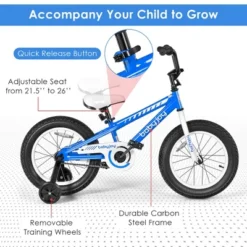 Babyjoy 16'' Kids Bike Bicycle W/ Training Wheels For 5-8 Years Old Girls Boys -Kiddie Kingdom Store GUEST 1a462c86 86fc 4101 a76c 96b0eb643283