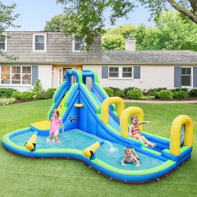 Costway Inflatable Water Slide Kids Bounce House Castle Splash Water Pool With 750W Blower 6 Costway Inflatable Water Slide Kids Bounce House Castle Splash Water Pool With 750W Blower - Image 4