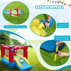 Costway Inflatable Bounce Castle Kids Jumping Bouncer Indoor Outdoor With 480W Blower -Kiddie Kingdom Store GUEST 1cf26020 ec45 42d1 8ba9 ead24b443203