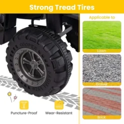 Costway Kids Ride On Electric ATV 6V 4-Wheeler Quad Car With One-Button Start Tread Tires Black/Navy/Red/Pink -Kiddie Kingdom Store GUEST 1d338c16 ef47 4d05 b810 353717afbb6c