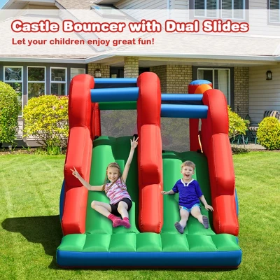 Costway Inflatable Bounce House 3-in-1 Dual Slides Jumping Castle Bouncer Without Blower 3 Costway Inflatable Bounce House 3-in-1 Dual Slides Jumping Castle Bouncer Without Blower