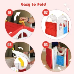 Costway Kids Cottage Playhouse Foldable Plastic Play House Indoor Outdoor Toy Portable -Kiddie Kingdom Store GUEST 1eed9876 71e7 4a88 8222 2e9b8ad7ab1b