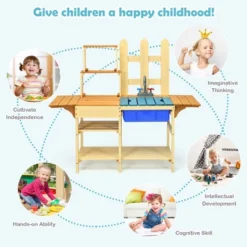 Costway Kid's Wooden Mud Kitchen Pretend Cook Playset Toy For Children -Kiddie Kingdom Store GUEST 1eef5f7f cf03 4f93 9054 73f1a284b2c5
