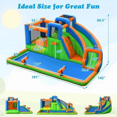 Costway Inflatable Water Slide Giant Bounce Castle W/Dual Climbing Walls Blower Excluded 8 Costway Inflatable Water Slide Giant Bounce Castle W/Dual Climbing Walls Blower Excluded - Image 6