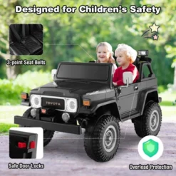 Costway 12V Licensed Toyota FJ40 RC 2 Seater Ride On Truck Car W/ Laser Light & Music RC W/ Laser Light & Music -Kiddie Kingdom Store GUEST 1f658516 6d05 45b2 bd4b 6bd7e599ad72