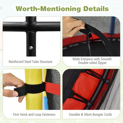 Costway 55'' Kids Trampoline Recreational Bounce Jumper W/Safety Enclosure Net Heavy-duty 8 Costway 55'' Kids Trampoline Recreational Bounce Jumper W/Safety Enclosure Net Heavy-duty - Image 6