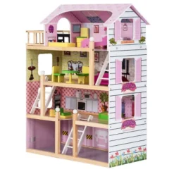 Costway Doll Cottage Dollhouse W/ Furniture Kids Wood House Playset Children Toy -Kiddie Kingdom Store GUEST 1ff4c331 08a5 4060 9e56 c06531982469