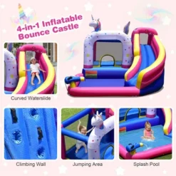Costway Unicorn Theme Inflatable Water Slide Kids Bounce Castle W/ 480W Air Blower -Kiddie Kingdom Store GUEST 20a4edbb 9a96 42ee beb3 043a77fe8f52