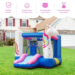 Costway Slide Bouncer Inflatable Jumping Castle Basketball Game W/ 480W Blower -Kiddie Kingdom Store GUEST 20a785af 0566 405f afb5 f2ceb41a3263