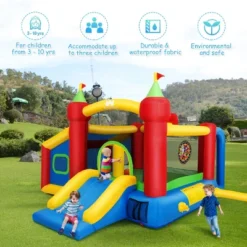 Costway Inflatable Bounce House, 7-in-1 Jump And Slide Bouncer W/ Basketball Rim, Football & Ocean Ball Playing Area, Dart Target(Without Blower) -Kiddie Kingdom Store GUEST 20d3ddf1 f838 445d bd87 f9be9ffa83af 1