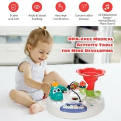 Costway Baby Toys Age 12+ Months Music Activity Table Toddler Learn Table W/ Light & Songs -Kiddie Kingdom Store GUEST 21276738 1e20 4c84 99e3 c5df5943de30