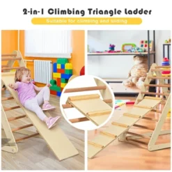 Costway Foldable Wooden Climbing Triangle Indoor Home Climber W/ Ladder For Toddler Baby -Kiddie Kingdom Store GUEST 21509e75 5073 471d 849e 29e32837eccf