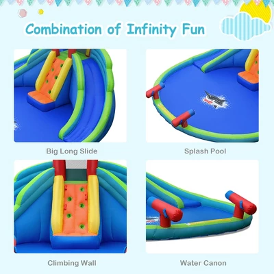 Costway Inflatable Bounce House Kids Water Splash Pool Dual Slides Climbing Wall Without Blower 8 Costway Inflatable Bounce House Kids Water Splash Pool Dual Slides Climbing Wall Without Blower - Image 6