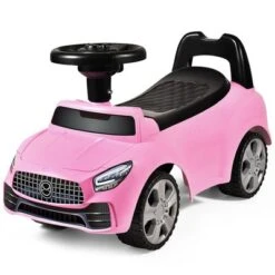 Costway Foot-to-Floor Kids Ride-On Push Car W/ Horn And Music WhitePink -Kiddie Kingdom Store GUEST 22660aa5 6829 41f1 9feb 610bec8bf5da