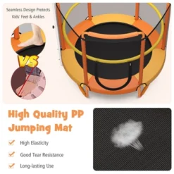 Costway 5FT Kids 3-in-1 Game Trampoline Seamless W/ Enclosure Net Spring Pad In/ Outdoor -Kiddie Kingdom Store GUEST 23214ac9 59f0 4e3c 90f4 d4e4b0509162