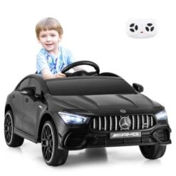 Costway 12V Kids Ride On Car W/Remote Rocking Function Transport Wheels Lights & Music White/Black -Kiddie Kingdom Store GUEST 25085115 7d0b 44e5 9ac0 d34aa0cc62af