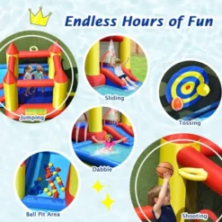Costway Inflatable Water Slide Castle Kids Bounce House Indoor & Outdoor W/ 480W Blower -Kiddie Kingdom Store GUEST 25af60ea 31a4 4d66 972f 7a09d69a2ace