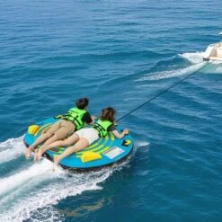 Costway Towable Tube For Boating 1-3 Person Inflatable Boat Tube For Youth & Adult