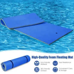 Costway 3-Layer Floating Water Pad 12' X 6' Floating Oasis Foam Mat OrangeBlueGreen -Kiddie Kingdom Store GUEST 268bd6f9 ed28 4c75 be3f 8e96a66ed200