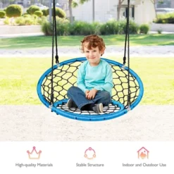 Costway Spider Web Chair Swing W/ Adjustable Hanging Ropes Kids Play Equipment BlueOrange 17 Costway Spider Web Chair Swing W/ Adjustable Hanging Ropes Kids Play Equipment BlueOrange -Kiddie Kingdom Store GUEST 269c5162 91eb 441f a856 ee1791a290a3