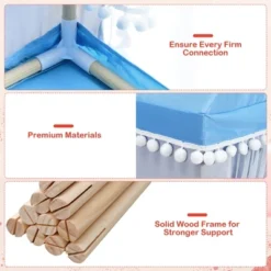 Costway Kids Play Tent Large Playhouse Children Play Castle Fairy Tent Gift W/ Mat PinkBlue -Kiddie Kingdom Store GUEST 2730f48b dd1d 4095 94a3 d27b049b5ab9