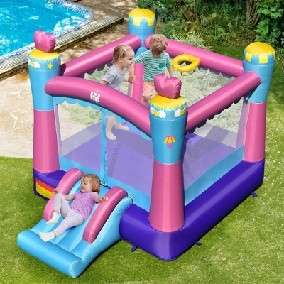 Costway Inflatable Bounce House 3-in-1 Princess Theme Inflatable Castle W/ 550W Blower 3 Costway Inflatable Bounce House 3-in-1 Princess Theme Inflatable Castle W/ 550W Blower