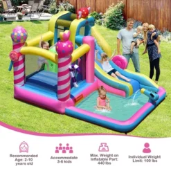 Costway Inflatable Bounce House Sweet Candy Bouncy Castle W/ Water Slide& 480W Blower 14 Costway Inflatable Bounce House Sweet Candy Bouncy Castle W/ Water Slide& 480W Blower -Kiddie Kingdom Store GUEST 2b799cc1 a8a1 4bad 82e5 8b1495cf6cf9