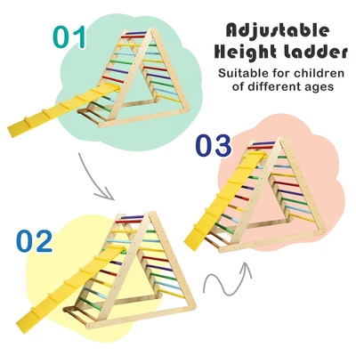 Costway Foldable Wooden Climbing Triangle Indoor Climber W/Ladder For Baby Toddler 6 Costway Foldable Wooden Climbing Triangle Indoor Climber W/Ladder For Baby Toddler - Image 4
