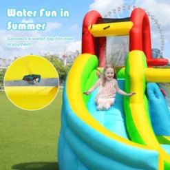 Costway Inflatable Kids Water Slide Jumper Bounce House Splash Water Pool W/ 735W Blower -Kiddie Kingdom Store GUEST 2c7b8a78 04e6 44e1 97ff fa8ebcc411d6