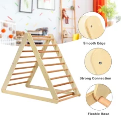 Costway Foldable Wooden Climbing Triangle Indoor Home Climber W/ Ladder For Toddler Baby -Kiddie Kingdom Store GUEST 2cde2964 3e4f 44dd a79e 7815047f92f6