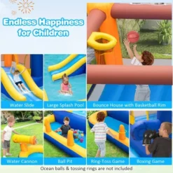 Costway Inflatable Water Slide Park Bounce House Splash Pool Water Cannon With 735W Blower 14 Costway Inflatable Water Slide Park Bounce House Splash Pool Water Cannon With 735W Blower -Kiddie Kingdom Store GUEST 2e23ca13 f60c 4277 8b04 c0a59150781e
