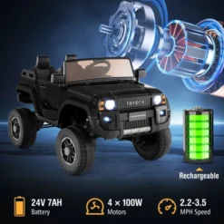 Costway 24V 2 Seater Ride On Car For Kids Licensed Toyota LC250 Ride On Truck With Remote Black/Gray/Navy/Pink/Red 20 Costway 24V 2 Seater Ride On Car For Kids Licensed Toyota LC250 Ride On Truck With Remote Black/Gray/Navy/Pink/Red -Kiddie Kingdom Store GUEST 2e46a23d 756e 4cd9 97e4 6e44f76ebbc3