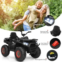 Costway 12V Kids Electric 4-Wheeler ATV Quad 2 Speeds Ride On Car W/MP3&LED Lights -Kiddie Kingdom Store GUEST 2f150f72 411c 421f 953c f1dd87e38758