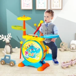 Costway 2-in-1 Kids Electronic Drum Kit Music Instrument Toy W/ Keyboard Microphone Blue 13 Costway 2-in-1 Kids Electronic Drum Kit Music Instrument Toy W/ Keyboard Microphone Blue -Kiddie Kingdom Store GUEST 2fc33a5e 1c50 4769 8b66 c62e30656e5f
