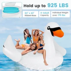 Costway Inflatable Swan Island Giant 4-Person Swan Pool Float With Cups Holders White -Kiddie Kingdom Store GUEST 3293ed37 4e52 4eea 98db 8393df49cd23