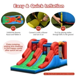 Costway Inflatable Bounce House 3-in-1 Dual Slides Jumping Castle Bouncer W/ 550W Blower -Kiddie Kingdom Store GUEST 34ca7c4f 9be7 457b 8308 a913f1da6ab0