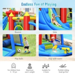 Costway Inflatable Bouncer Water Climb Slide Bounce House Splash Pool W/ Blower -Kiddie Kingdom Store GUEST 34e4f3ff 07e5 4b42 8d6e 56febed9228e