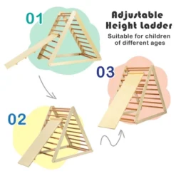 Costway Foldable Wooden Climbing Triangle Indoor Home Climber W/ Ladder For Toddler Baby -Kiddie Kingdom Store GUEST 35592de0 bd18 4c80 b51c ab80ae745a70