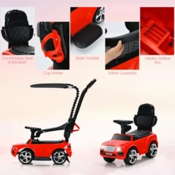 Costway 3-in-1 Licensed Bentley Kids Ride On Push Car Toddler Sliding Car W/Canopy -Kiddie Kingdom Store GUEST 35cf8c97 ae51 4ee2 97b1 fd65408fc346