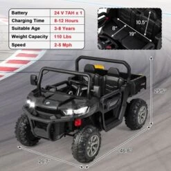 Costway 24V Ride On Dump Truck Electric 2-Seater Kids UTV W/Dump Bed & Bight Lights And Remote Control Red 17 Costway 24V Ride On Dump Truck Electric 2-Seater Kids UTV W/Dump Bed & Bight Lights And Remote Control Red -Kiddie Kingdom Store GUEST 36704dde 257d 460e ae04 5a986015dd40