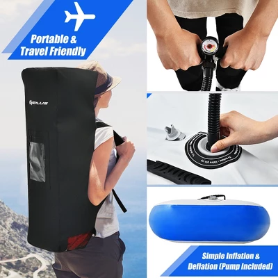 Costway 1 Person Inflatable Kayak Includes Aluminum Paddle With Hand Pump GreenBlue 6 Costway 1 Person Inflatable Kayak Includes Aluminum Paddle With Hand Pump GreenBlue - Image 4