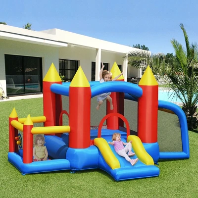 Costway Kid Inflatable Bounce House Slide Jumping Castle W/Soccer Goal Ball Pit & Blower 4 Costway Kid Inflatable Bounce House Slide Jumping Castle W/Soccer Goal Ball Pit & Blower - Image 2