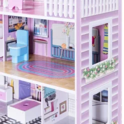 Costway 28'' Pink Dollhouse W/ Furniture Gliding Elevator Rooms 3 Levels Young Girls Toy -Kiddie Kingdom Store GUEST 37ef983e 83a5 4dbb a79f 04487fc3e904