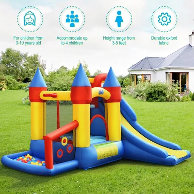 Costway Inflatable Bounce House Slide Bouncer Kids Castle Jumper W/ Balls & 780W Blower 8 Costway Inflatable Bounce House Slide Bouncer Kids Castle Jumper W/ Balls & 780W Blower - Image 6