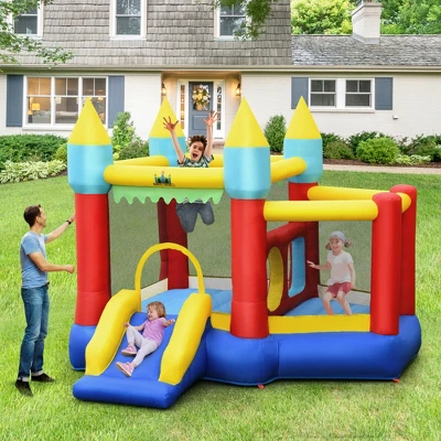Costway Inflatable Bounce House Slide Jumping Castle W/ Tunnels Ball Pit & 480W Blower 3 Costway Inflatable Bounce House Slide Jumping Castle W/ Tunnels Ball Pit & 480W Blower