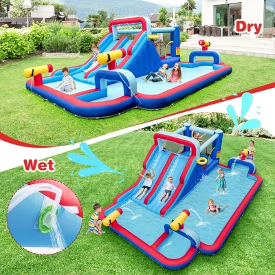 Costway Inflatable Water Slide Park Kids Bounce House Climbing Jumping Without Blower 4 Costway Inflatable Water Slide Park Kids Bounce House Climbing Jumping Without Blower - Image 2