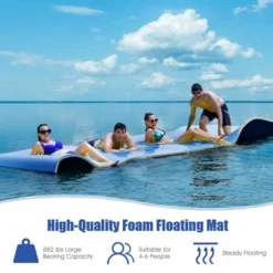 Costway 3-Layer Floating Water Pad 12' X 6' Floating Oasis Foam Mat OrangeBlueGreen -Kiddie Kingdom Store GUEST 3c44b924 c40a 4e0b a341 c64aa2db47f3