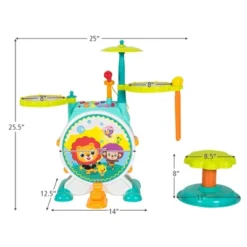 Costway 3-Piece Electric Kids Drum Set Musical Toy Gift W/Microphone Stool Pedal -Kiddie Kingdom Store GUEST 3d277c0d 618d 4d33 bcf2 cd947338279c